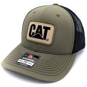 Caterpillar CAT Vintage Patch Hat - Loden Green & Black Richardson 112
